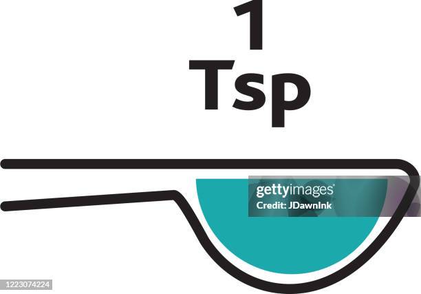 teaspoon measurement in measuring spoon for cooking icon - teaspoon stock illustrations