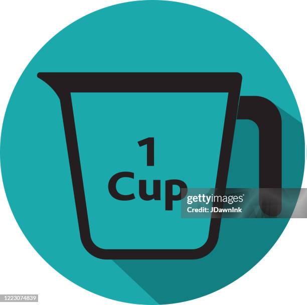 1 cup measurement in measuring cup for cooking icon - baking measuring cup stock illustrations