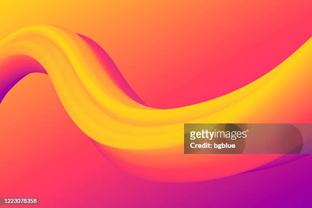 fluid abstract design on orange gradient background - 3d french stock illustrations