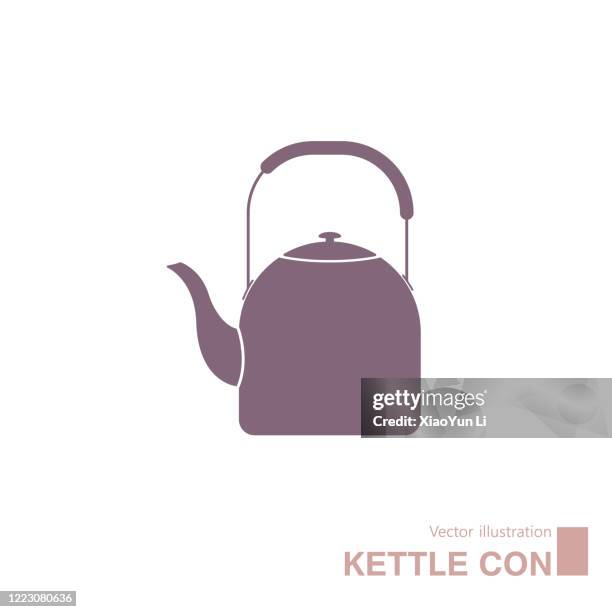 vector drawn kettle. - boiling kettle stock illustrations