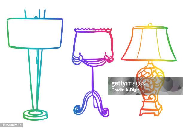 three lamps rainbow - feng shui stock illustrations