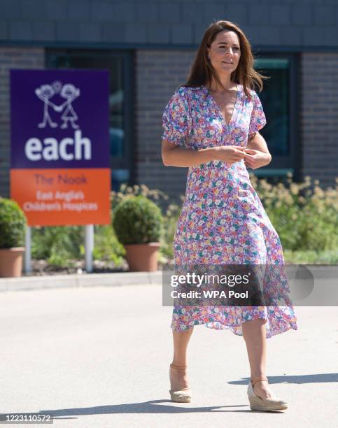 Catherine, Duchess of Cambridge during a visit to The Nook in Framlingham Earl, Norfolk, which is one of the three East Anglia's Children's Hospices...