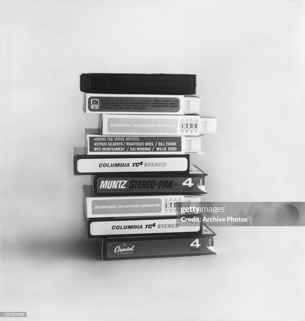 Cassette Stack Stack of cassette tapes against white background, close-up News Photo ...