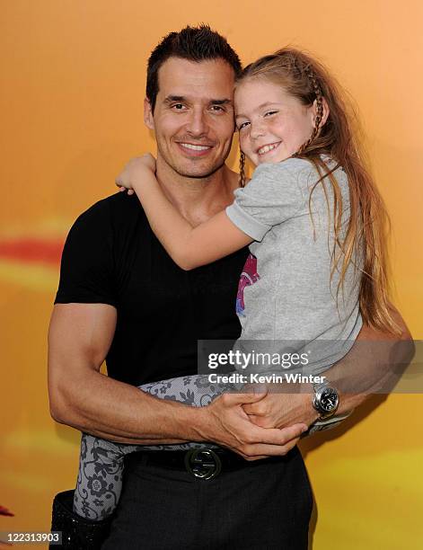 Actor Antonio Sabato Jr. And his daughter Mina arrive at the premiere of Walt Disney Studios' "The Lion King 3D" at the El Capitan Theater on August...