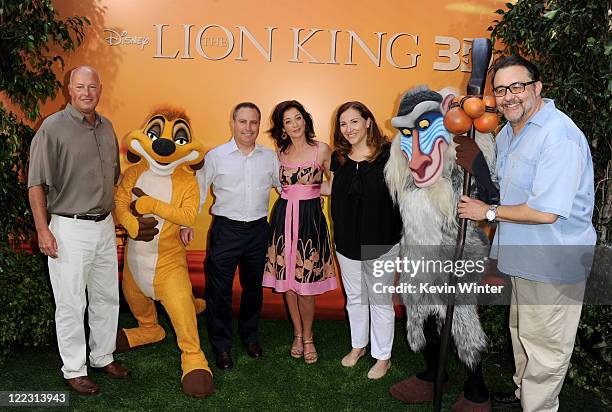 Bob Chapek, President, Distribution, Walt Disney Studios, Alan Bergman, President, Walt Disney Studios, actress Moira Kelly, Lori MacPherson, Exec....