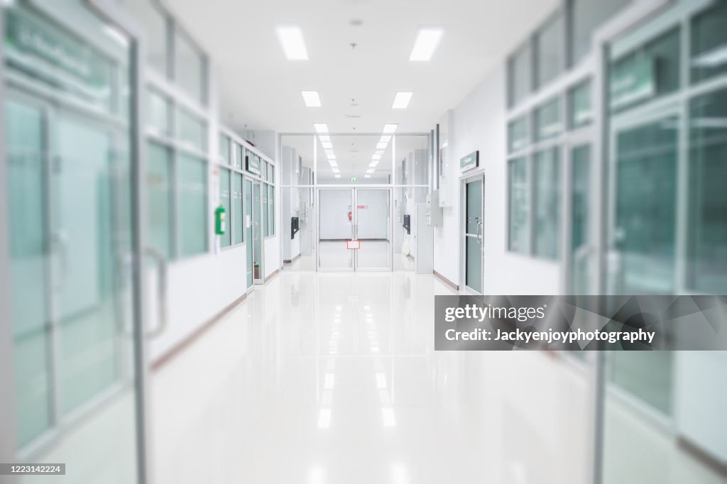 Abstract blur beautiful luxury hospital interior for backgrounds