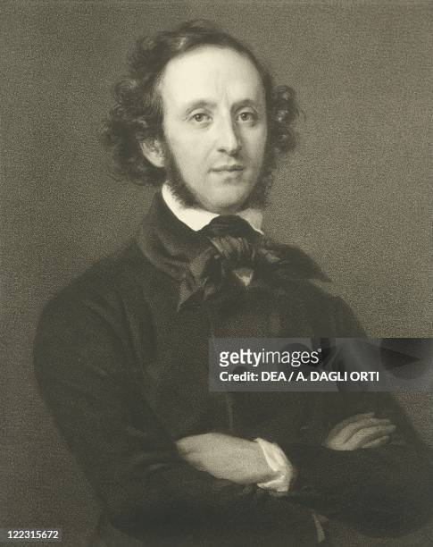 Germany, Vienna, Portrait of Jakob Ludwig Felix Mendelssohn Bartholdy, German composer, pianist and conductor.