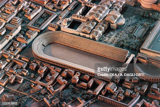 Roman civilization. Plastic model of ancient Rome, Maxentius Theatre.