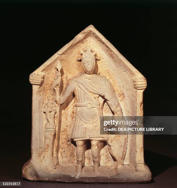 England, Sisley, Headstone depicting an armed knight.