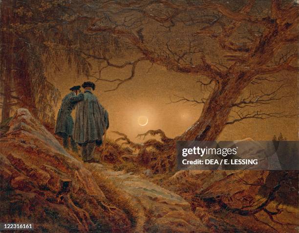 Caspar David Friedrich , Two men contemplating the moon, 1819-20.