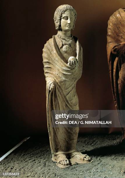 Latins civilization, 5th century b.C. Female statue. From Lavinio, Lazio Region, Italy.