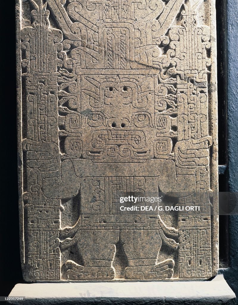Diorite Raimondi Stela, from Chavin de Huantar archaeological site, Peru