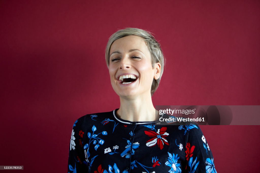Portrait of a laughing blond woman
