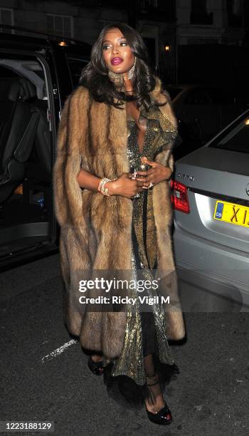 Naomi Campbell seen attending Mert & Marcus: Works 2001-2014 - VIP party at Mark's Club on October 27, 2016 in London, England.