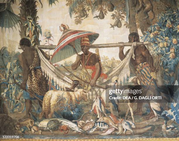 Tapestry - France - 18th century - Chateau de Rambouillet: Africa. Detail.