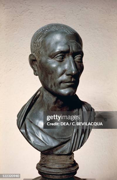 Roman civilization, 1st century b.C. Bust of Julius Caesar .