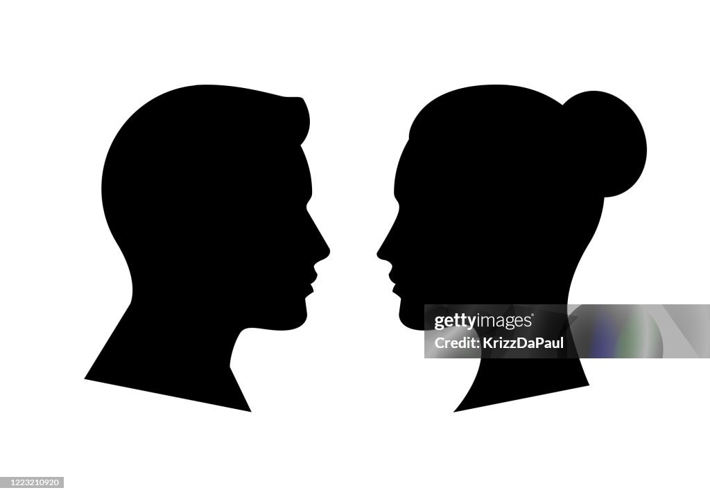 Silueta de lado de la cara humana