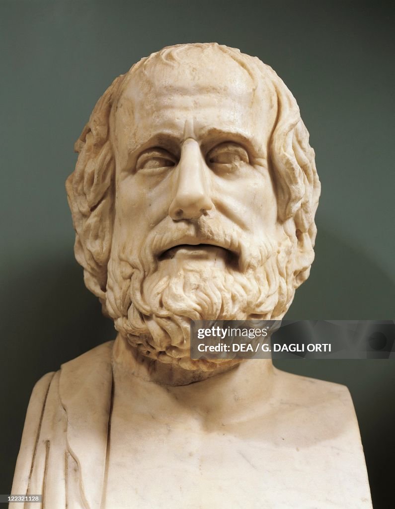 Head of Euripides (484 - 406 B.C.), Greek dramatist