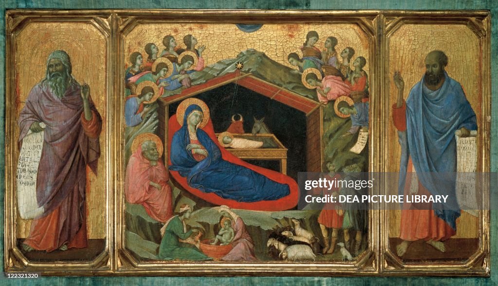Define Predella Duccio di Buoninsegna , Nativity. Predella panel of the Altar-Piece ...
