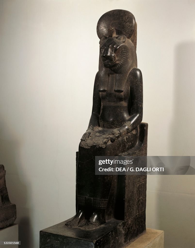 Sculpture representing the goddess Sekhmet seated on throne, from the Precinct of Mut in the Karnak Temple Complex, eighteenth dynasty