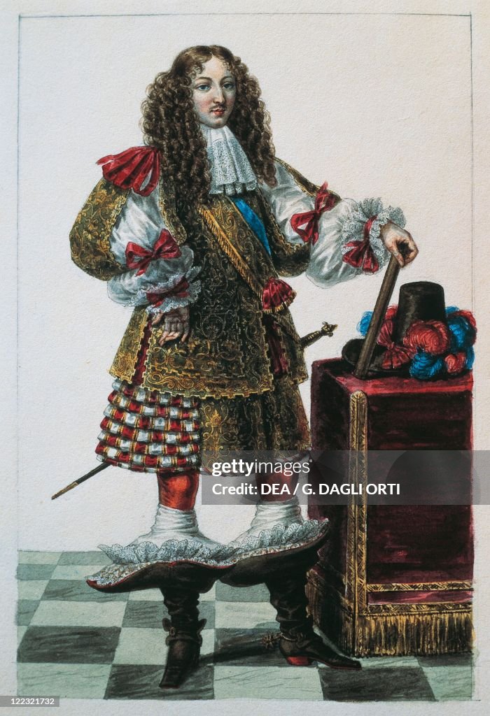 France, Portrait of Louis XIV of France (1638-1715), drawing