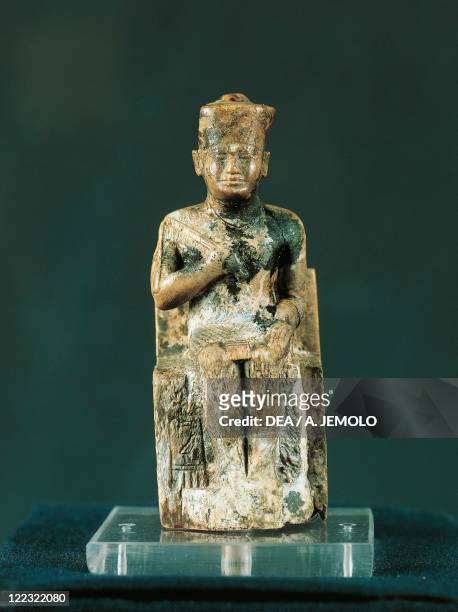 Egyptian civilization, Old Kingdom, Dynasty IV. Ivory statuette of Khufu. From Abydos.