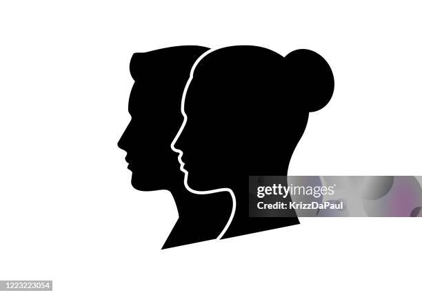 ilustraciones, imágenes clip art, dibujos animados e iconos de stock de par - cabeza humana