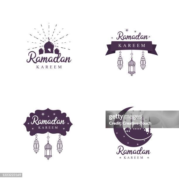 traditional ramadan concept icons - islam ornament stock illustrations