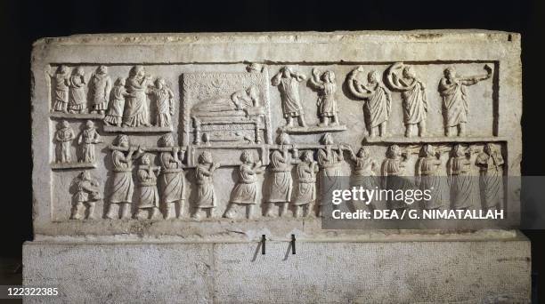 Relief depicting a funeral scene.