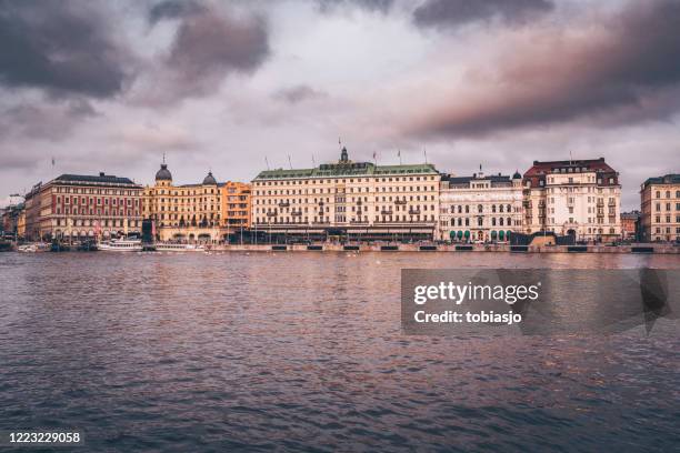 stockholm skyline - strandvägen stock pictures, royalty-free photos & images