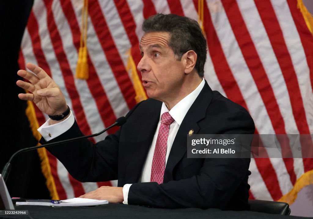 NY Governor Cuomo Holds Coronavirus Briefing At Northwell Feinstein Institute For Medical Research