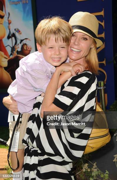 Actress Julie Bowen and son Oliver McLanahan Phillips arrive at the premiere of Walt Disney Studios' "The Lion King 3D" on August 27, 2011 in Los...