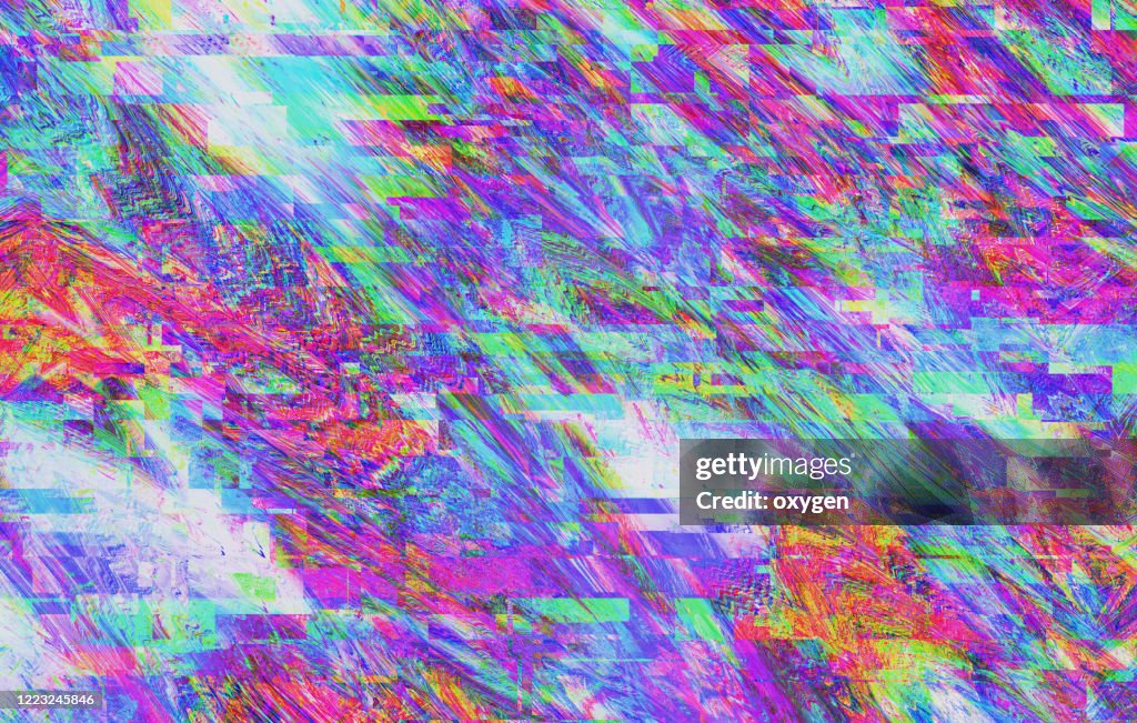 Abstract Digital Pixel Noise Glitch Error Video Damage Background