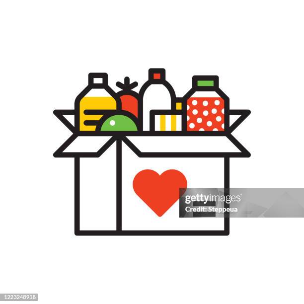 ilustrações, clipart, desenhos animados e ícones de ícone da doação de alimentos - donate icon