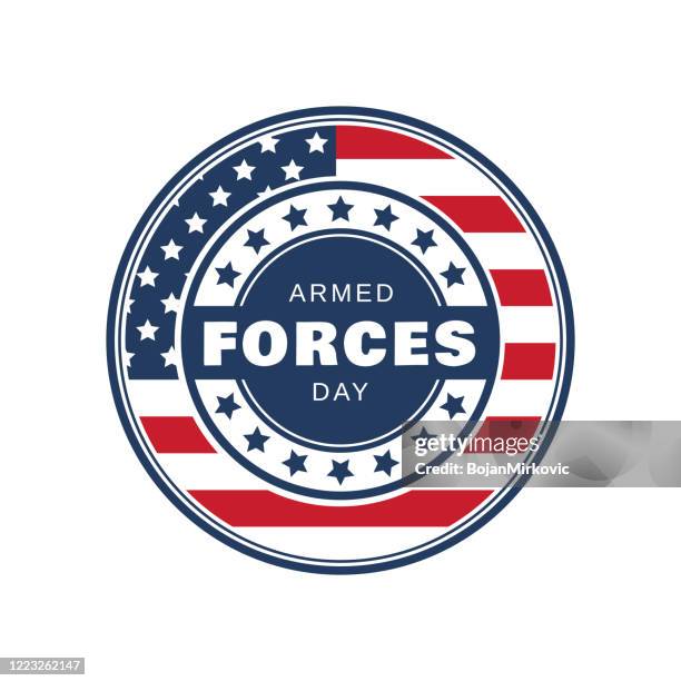 armed forces day badge isolated on white background. vector - soldiers-clipart stock illustrations