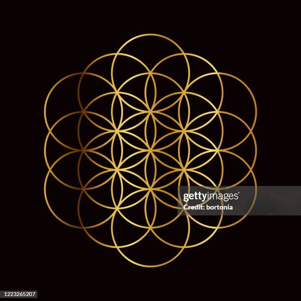 flower of life sacred geometry symbol - chakra stock illustrations