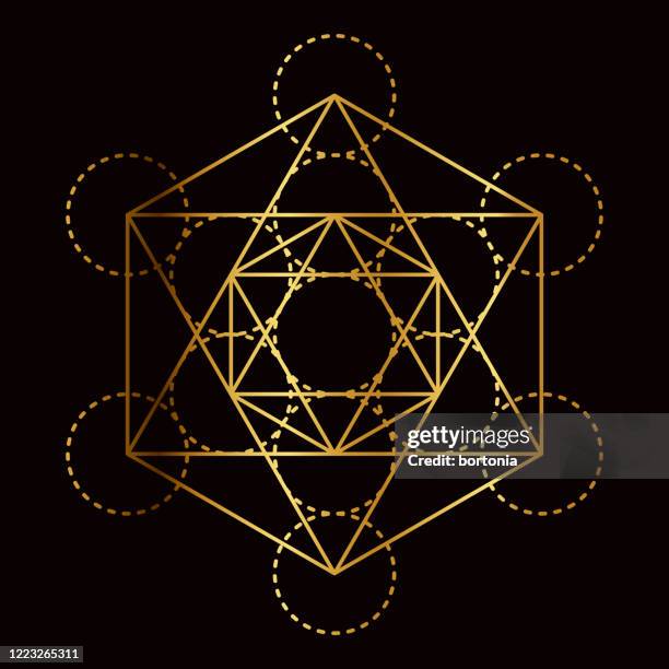 metatron's cube sacred geometry symbol - chakra background stock illustrations