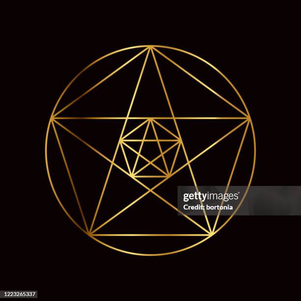 ilustraciones, imágenes clip art, dibujos animados e iconos de stock de símbolo de geometría sagrada de pentagrama - geometría sagrada