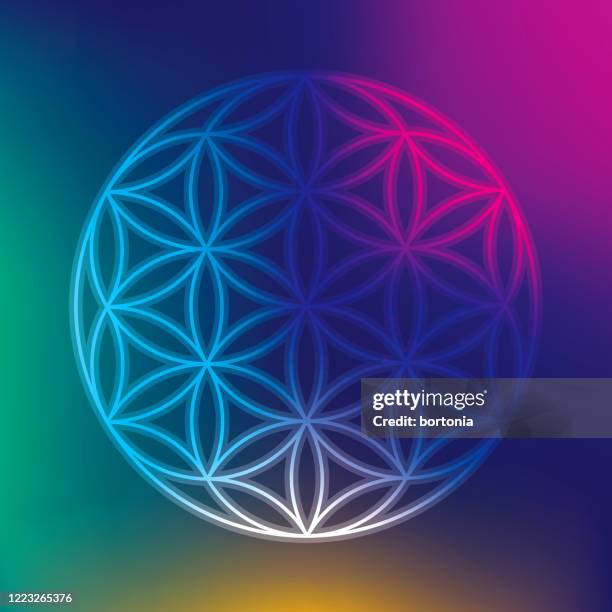 ilustraciones, imágenes clip art, dibujos animados e iconos de stock de semilla de vida símbolo de geometría sagrada - geometría sagrada