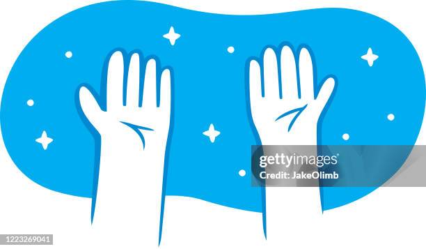 hands raised doodle - scrubbing stock illustrations