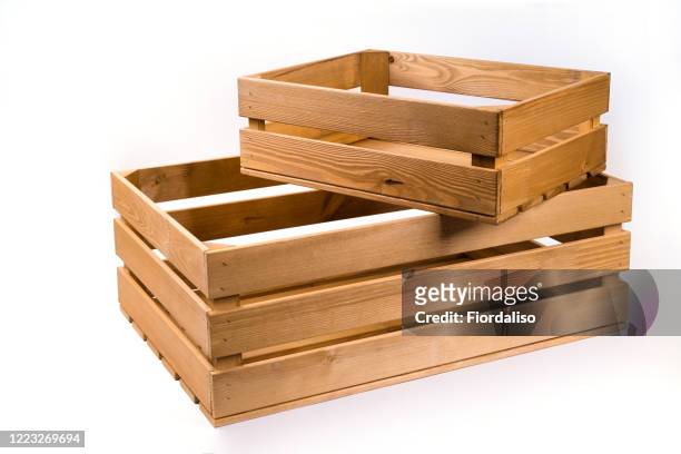 two wooden box from pine boards for storing - crate stock pictures, royalty-free photos & images