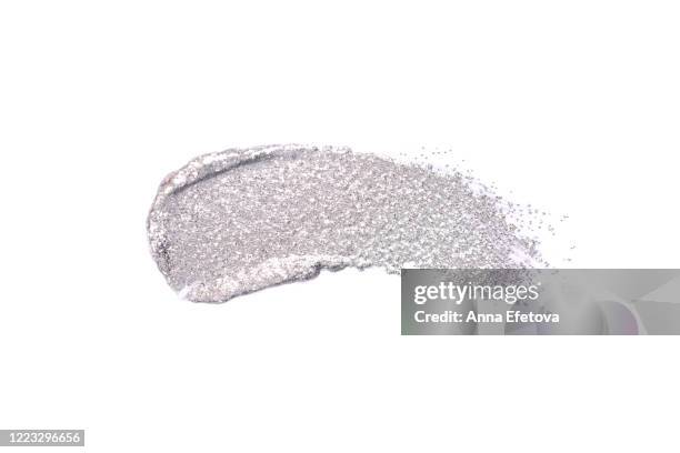 silver brushstroke of cosmetics - maquilhagem imagens e fotografias de stock