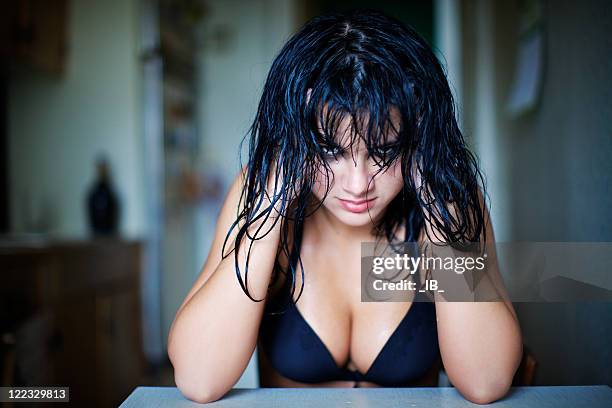 portrait of evil, but a very sexual girl. - critical illness stock pictures, royalty-free photos & images