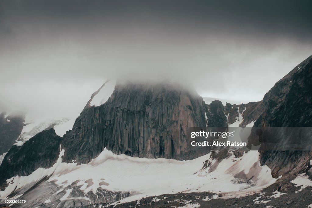 Snowpatch Spire in a storm