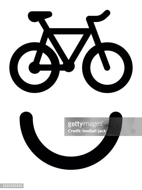 a smiley bicycle - cycling logo stock illustrations