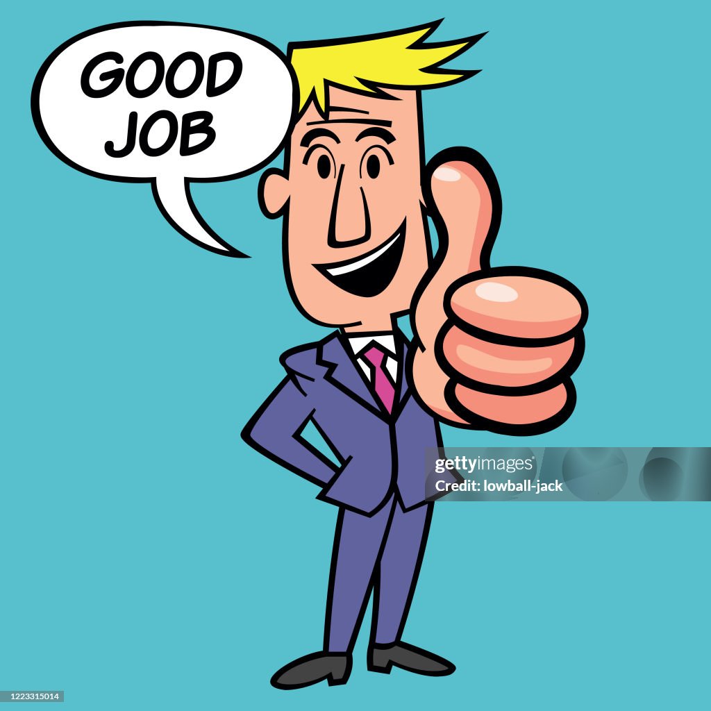Businessman Good Job Thumbs Up High-Res Vector Graphic - Getty Images