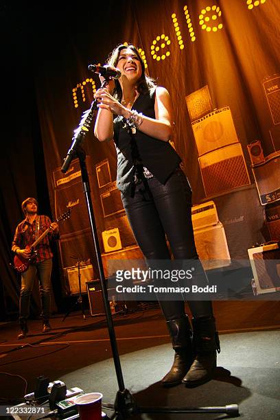 Singer Michelle Branch performs at the Greek Theatre on August 27, 2011 in Los Angeles, California.