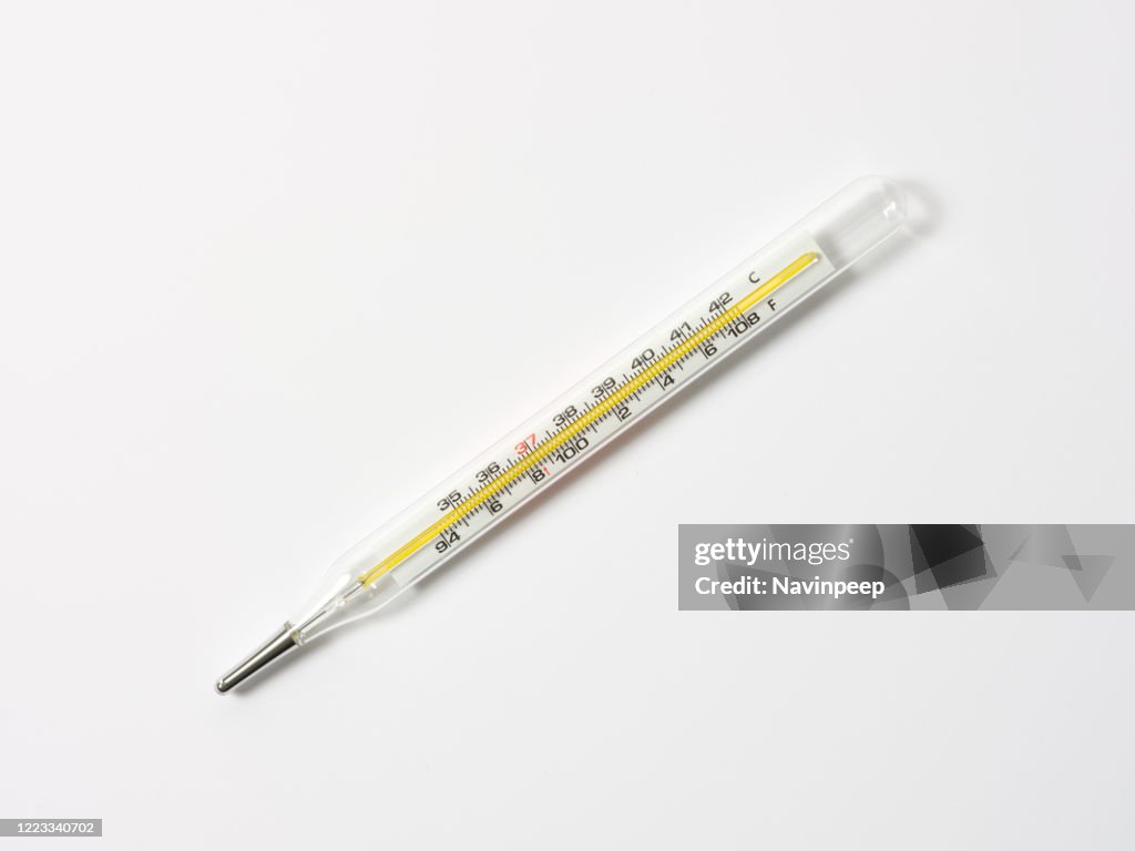 Thermometer on white background