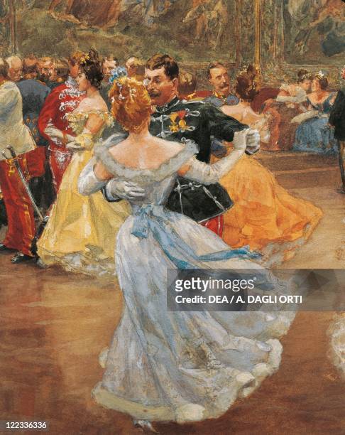 Wilhelm Gause , Emperor Franz Joseph I of Austria at the Annual Viennese Ball. Detail: the waltz.