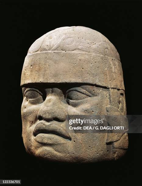 Mexico - Pre-Columbian Olmec civilization - La Venta - Colossal head.